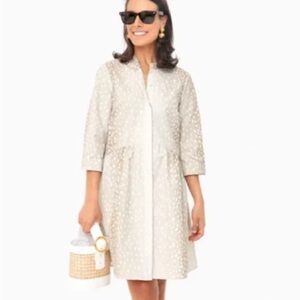 Tuckernuck Antelope Royal Shirt Dress XL Beige Animal Print Coastal Chic